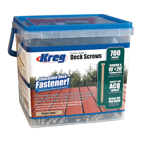 KREG® SDK-C2W-700 Protec-Kote Deck Screw - 51mm/2.00", #8 Coarse-Thread, Pan Head, 700-count