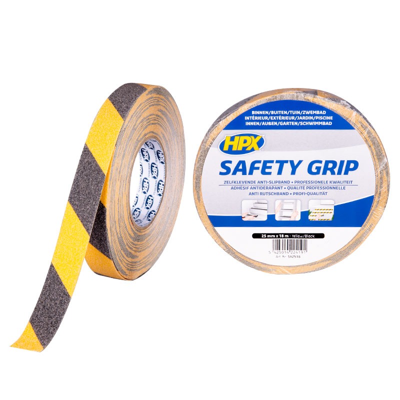 HPX SAFETY GRIP 25MMX18M   BLACK/YELLOW