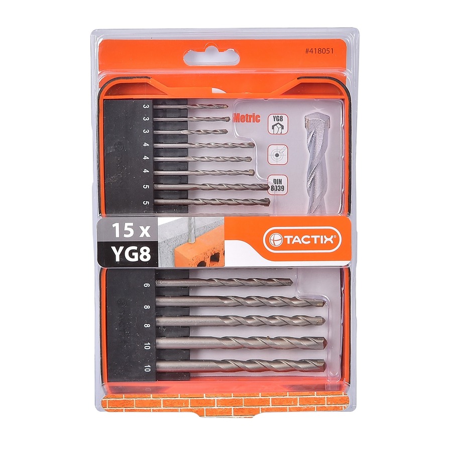 TACTIX CONCRETE DRILL 15PCS SET