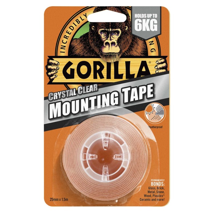 GORILLA CRYSTAL CLEAR MOUNTING TAPE 1.52M