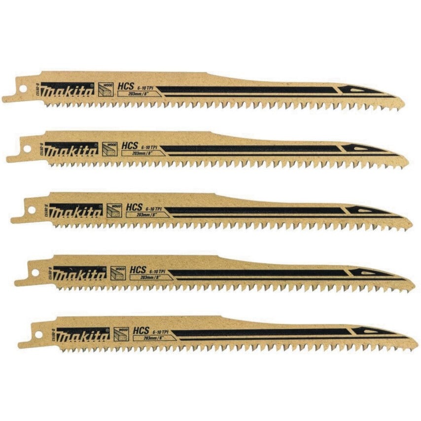 MAKITA B-05153 RECIPRO BLADES WOOD 203MM 5PCS