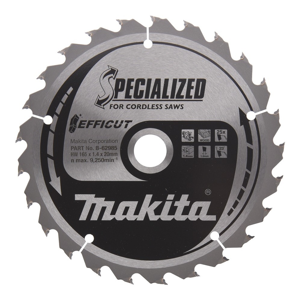 MAKITA B-62985 T.C.T. SAW BLADE EFFICUT 165X20X2MM