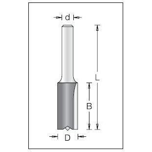 DIMAR 1070084 STRAIGHT TWO FLUTE CUTTER 5MM 1/4" SHANK