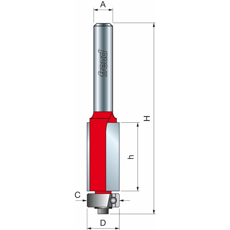 FREUD 42-10425P TOP BEARING FLUSH TRIM ROUTER BIT 12.7X25.4X1/4'' SHANK