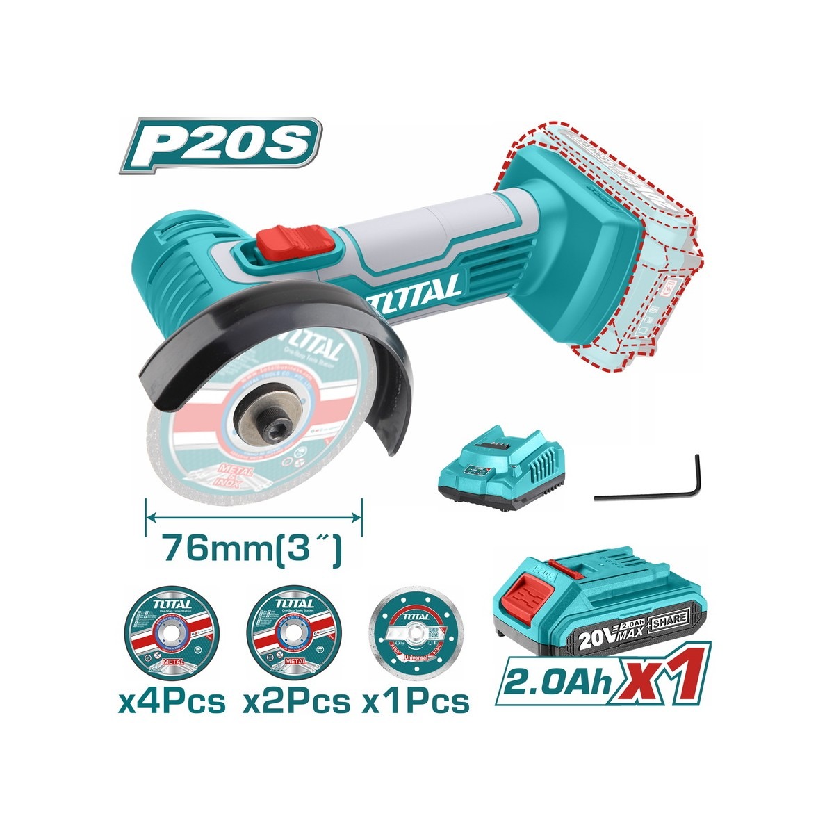 TOTAL LITHIUM-ION MINI CUT-OFF TOOL 20V