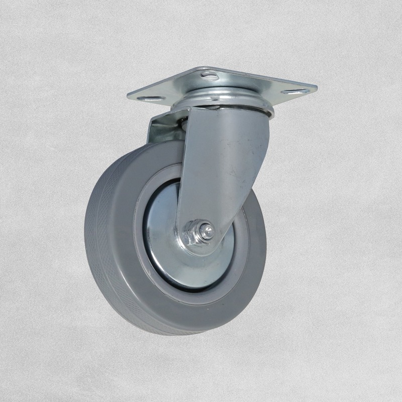 GREY RUBBER CASTOR 75MM 70KG