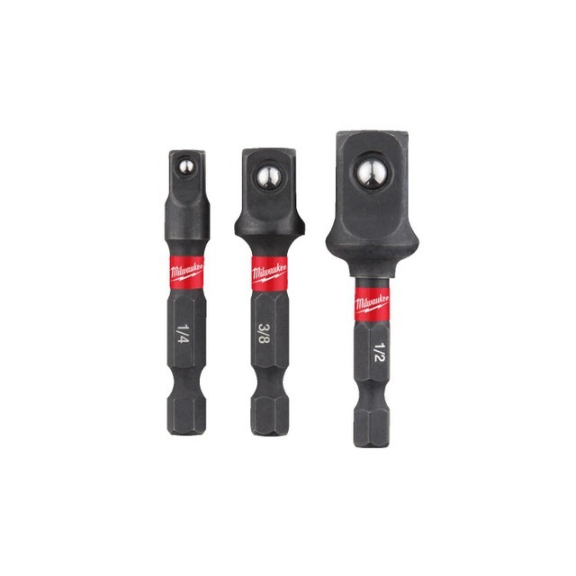 MILWAUKEE 4932479228 - SET 1/4 HEX SOCKET ADAPTOR SHW (1/4-3/8-1/2 SQ)