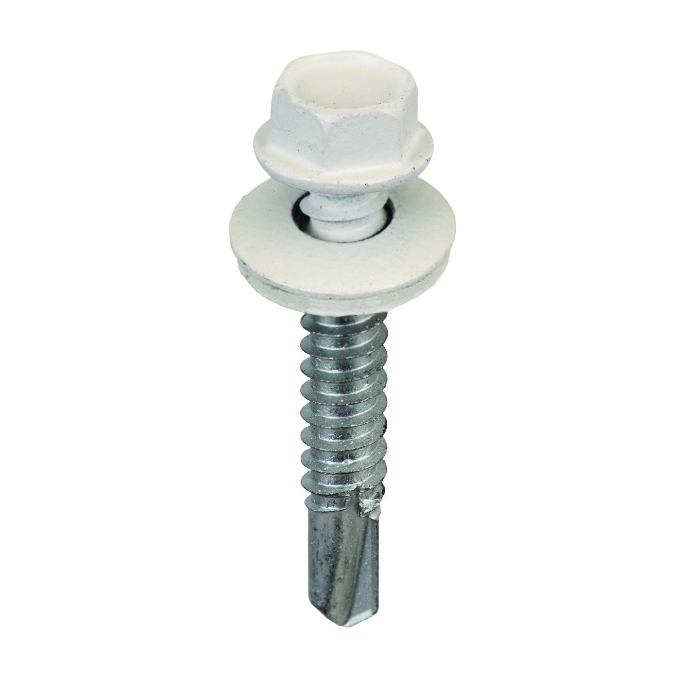 HEX WHITE STEEL SCREWS WITH WASHER DRILL 6.3X38 250PCS