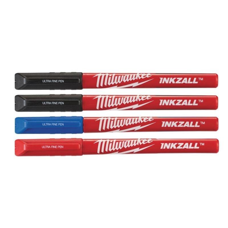 MILWAUKEE 48223165 INKZALL FINE TIP COLOUR PENS 4PCS