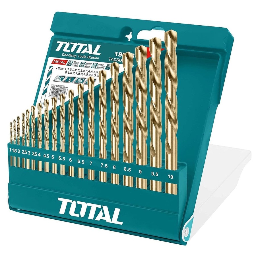 TOTAL HSS TWIST DRILL BITS SET 19PCS