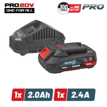 BORMANN BBP9920 CHARGER 2.4A & BATTERY 20V 2.0AH SET