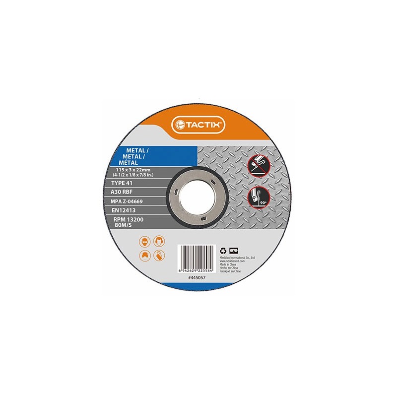 TACTIX 445059 CUT OFF WHEEL METAL 115X1X22MM