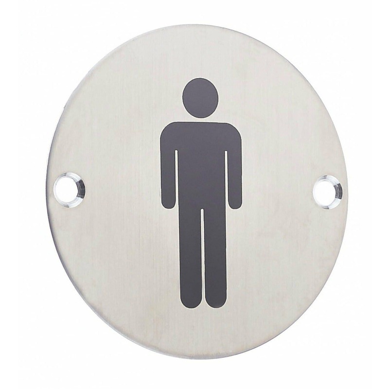 SIGN PLATE MAN ROUND 76X1.5MM SSS
