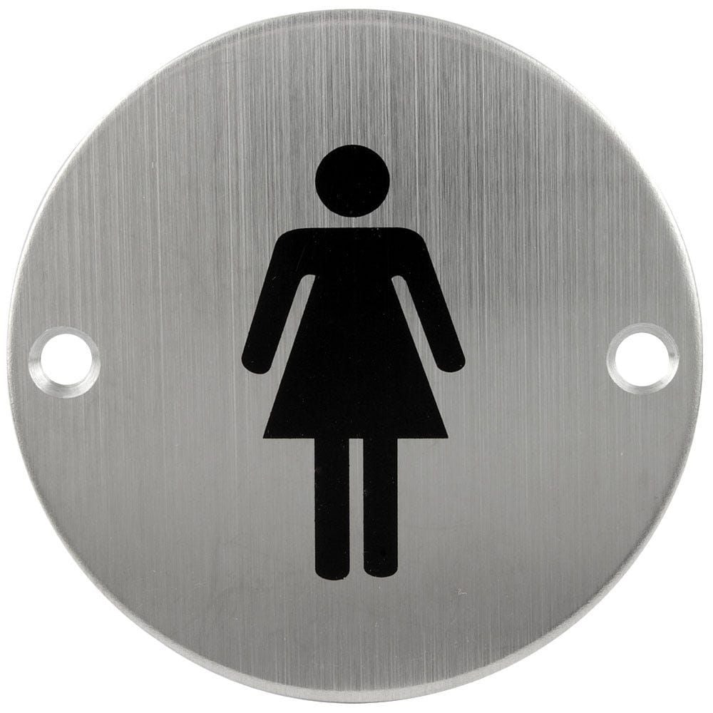 SIGN PLATE WOMAN ROUND 76X1.5MM SSS