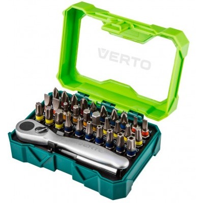 VERTO 32PCS BITS 25mm & RATCHET HANDLE