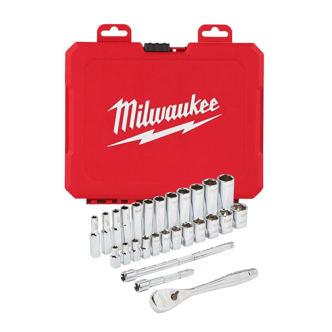 MILWAUKEE 4932464943 - 1/4 DRIVE 28PC RATCHET + SOCKET SET METRIC