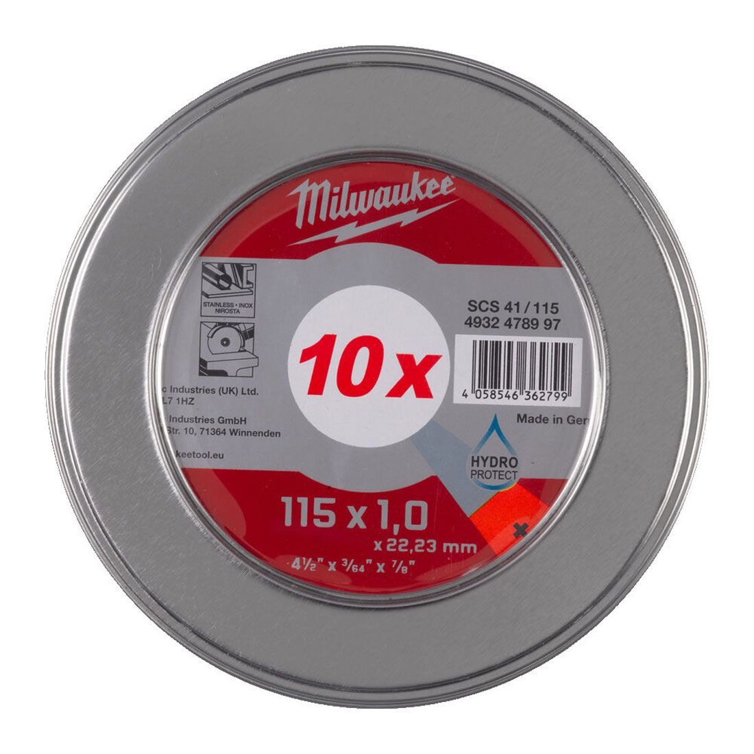 MILWAUKEE 4932478997 CUTTING DISC PRO+ METALBOX 115X1X22.2 SCS (10PCS)