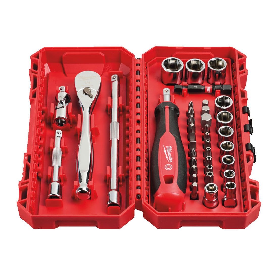 MILWAUKEE 4932498381 - 1/4 RATCHET, DRIVER & SOCKET SET - 38PC