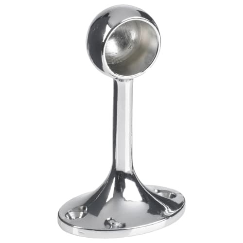 WARDROBE SUPPORT BRACKET ROUND 25MM TUBE CHROME CLOSE