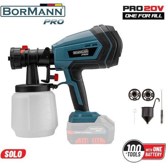 BORMANN PRO BBP3620 BATTERY POWERED PAINT SPRAY GUN 20V WITH 0.65LT CONTAINER