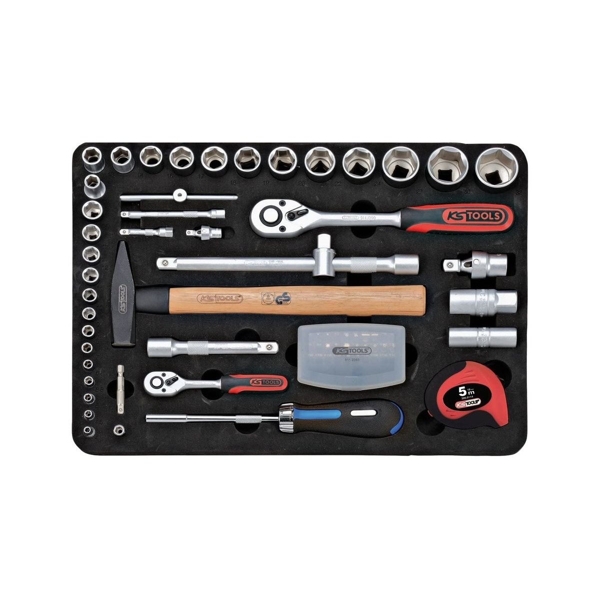 KS TOOLS 911.0727 SUPERLOCK UNI TOOL KIT, 127 PIECES, 1/4-INCH+1/2-INCH 4