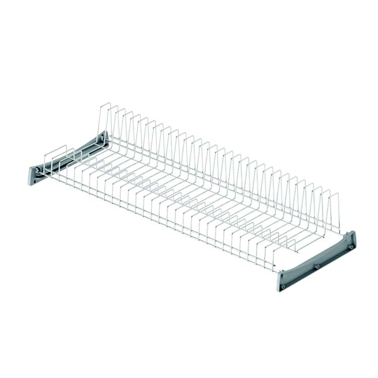 PLATE RACK 106CM NICKEL MAT +2 BRACKETS
