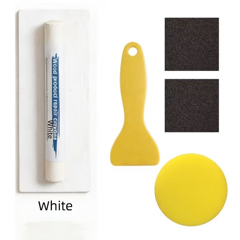 WOOD FILLER REPAIR WAX STICK WHITE - KIT