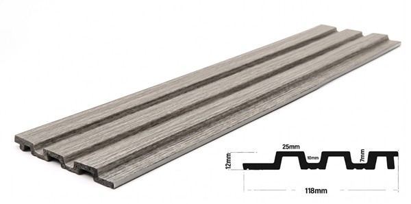 PS PANEL WITH 3D SLATS GREY PIANO 3