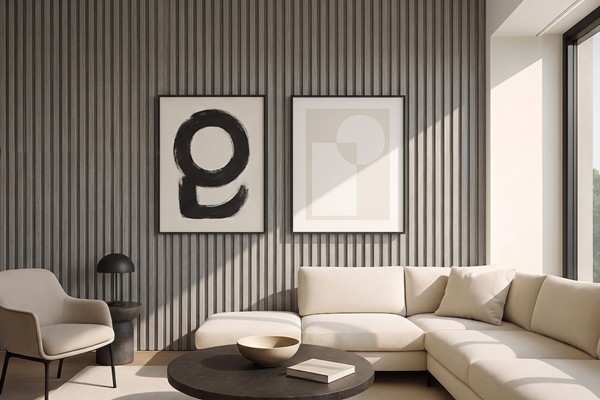 PS PANEL WITH 3D SLATS GREY PIANO 4
