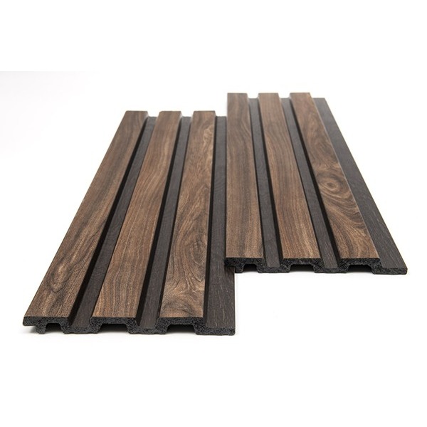 PS PANEL WITH 3D SLATS  WALNUT/DARK BROWN PIANO