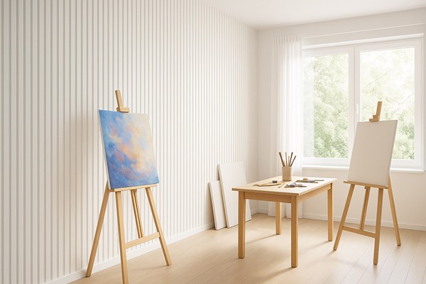 PS PANEL WITH 3D SLATS RESIDENCE WHITE 3