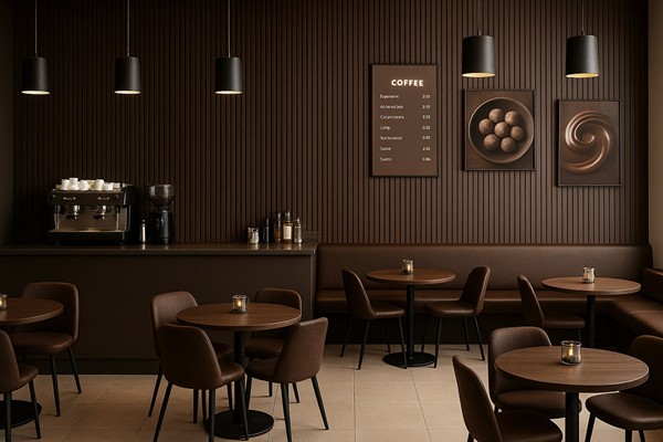 PS PANEL WITH 3D SLATS RESIDENCE  DARK BROWN OAK 3