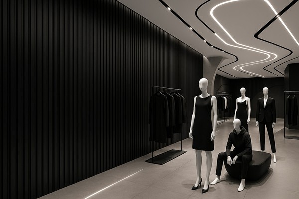 PS PANEL WITH 3D SLATS RESIDENCE BLACK 3