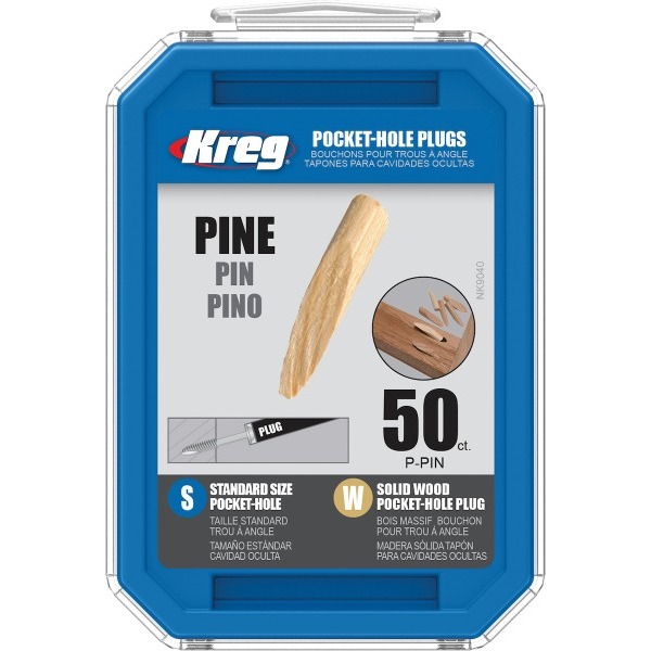 KREG® P-PIN Solid-Wood Pocket-Hole Plugs Plugs - Pine 50PCS