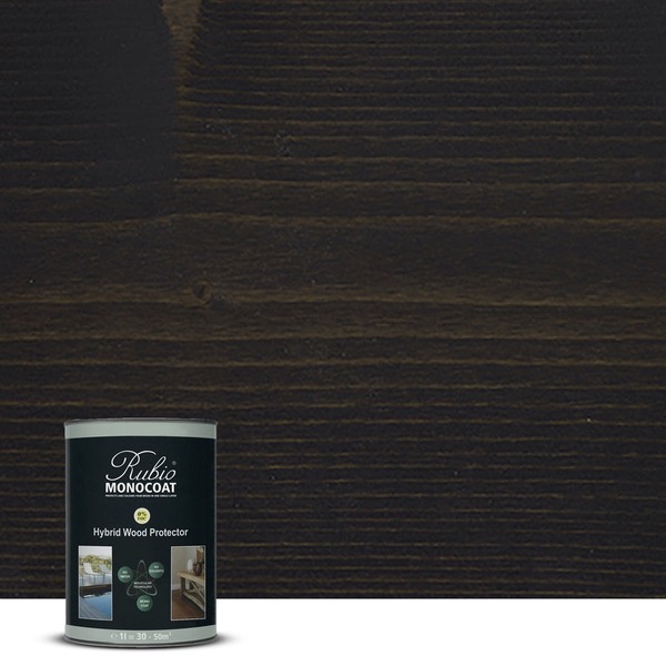 RUBIO MONOCOAT OIL HYBRID WOOD PROTECTOR, TC, BLACK 1L 30 m²