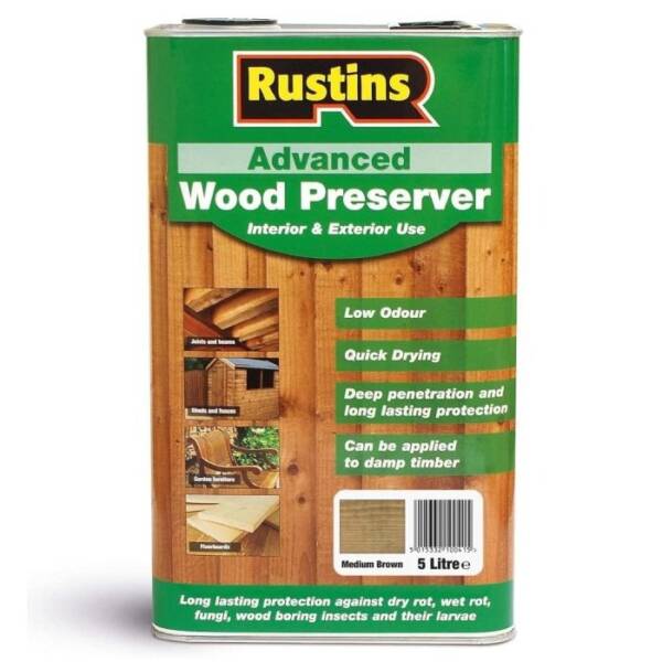 RUS.WOOD PRESERVER MED BROWN 5LTR