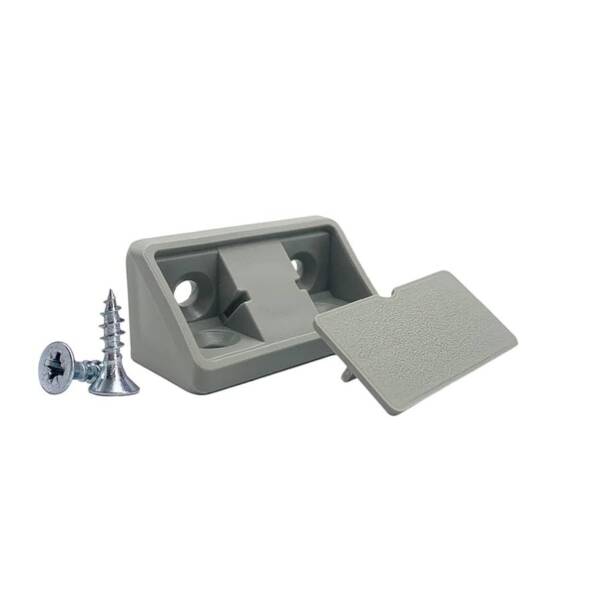 PLASTIC CORNER BRACKET WITH LID GREY 42MM 10PCS