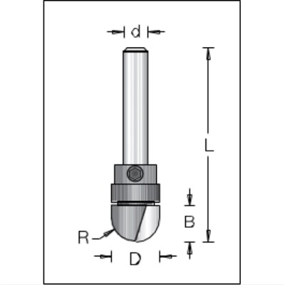 DIMAR 1062124 ROUTER BIT 1062124 ROUND CUT WITH BEARING