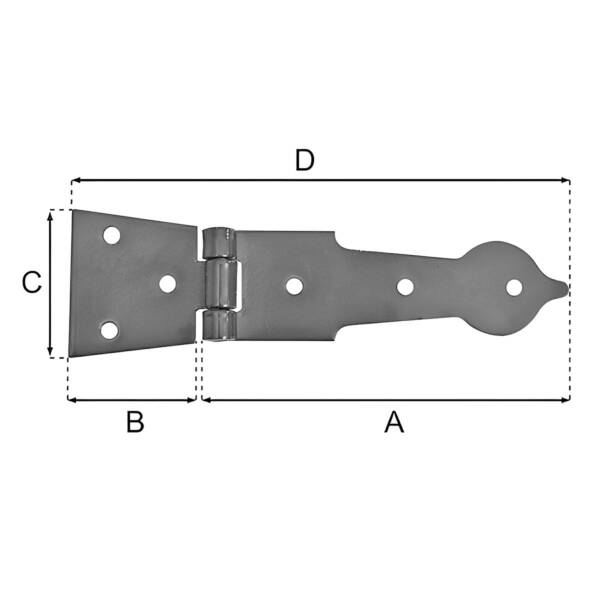 OUTER DOOR HINGE BLACK