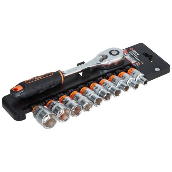 GROZ 11PCS 1/2" SOCKETS & RATCHET SET