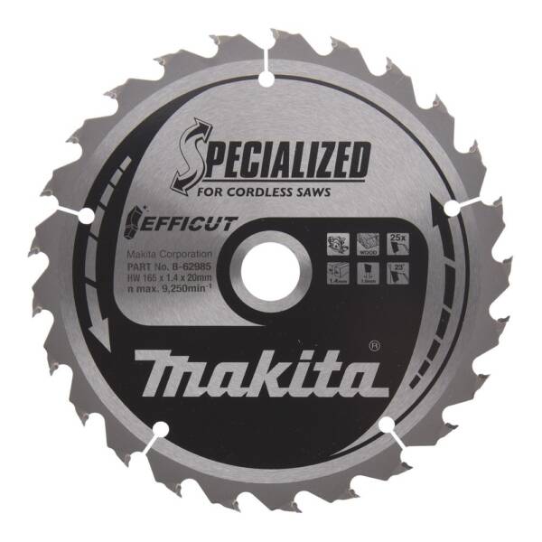 MAKITA B-62985 T.C.T. SAW BLADE EFFICUT 165X20X2MM