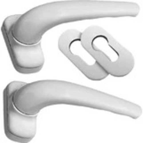 CONSET DOOR HANDLE SET WITH ROSETTE WHITE