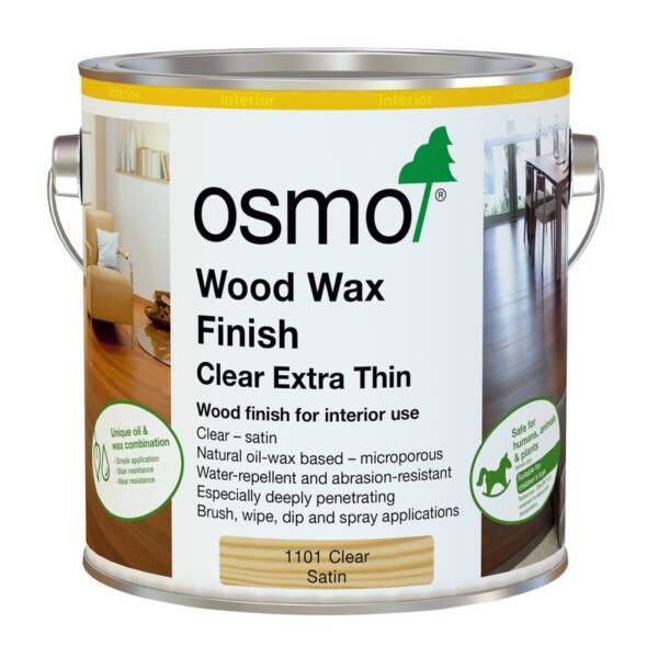 OSMO WOOD WAX FINISH CLEAR SATIN 1101 0.75L