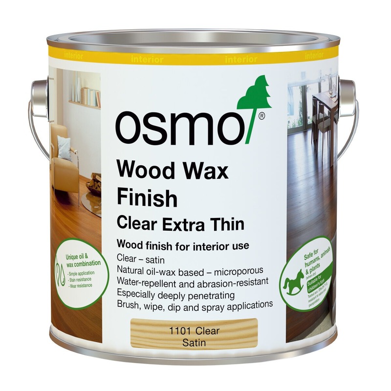 OSMO WOOD WAX FINISH CLEAR SATIN 1101 0.75L