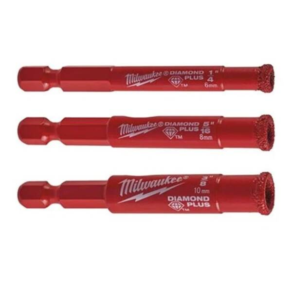 MILWAUKEE 4932498368 DIAMOND MAX TILE DRILL SET 3PCS