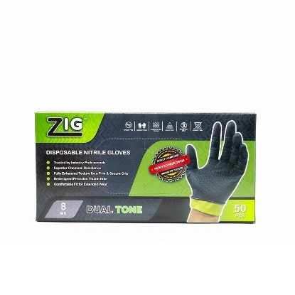 DUAL ZIG TONE NITRILE GLOVES (L) 50 PCS