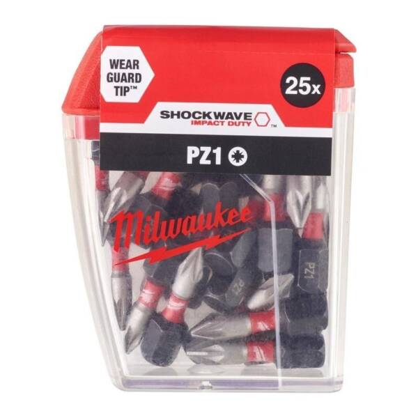 MILWAUKEE 4932430861 PZ1 X 25MM SHOCKWAVE BITS 25PCS