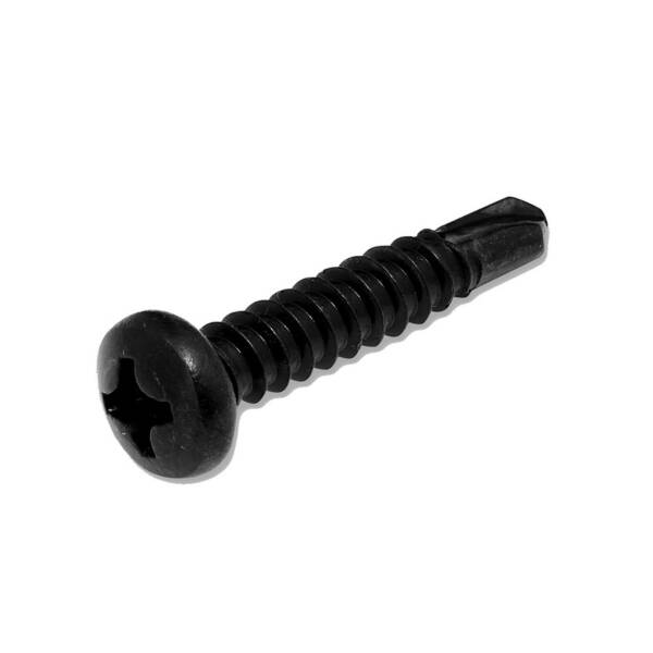 STEEL TAPPING SCREWS PAN HEAD DRILL 4.2X32MM BLACK