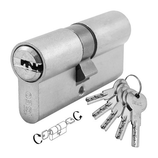 LOCK CYLINDER R6 75MM 30-45 NICKEL 5 KEYS ISEO