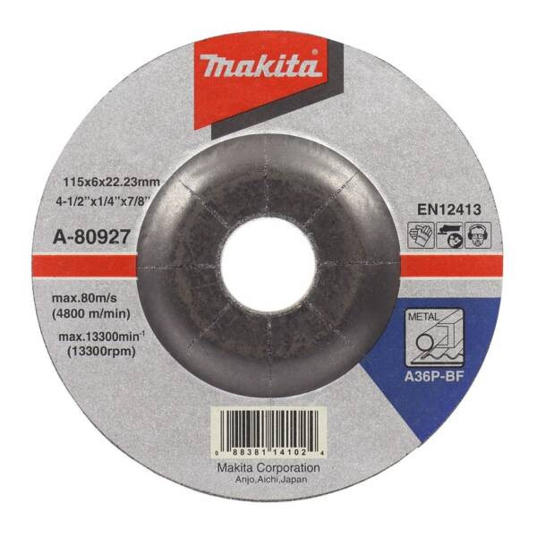 MAKITA A-80927 GRINDING WHEEL 115X6X22.2MM